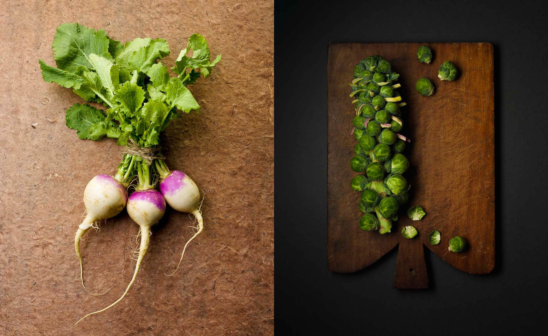 Food Still Life, Turnips And Brussels Sprouts