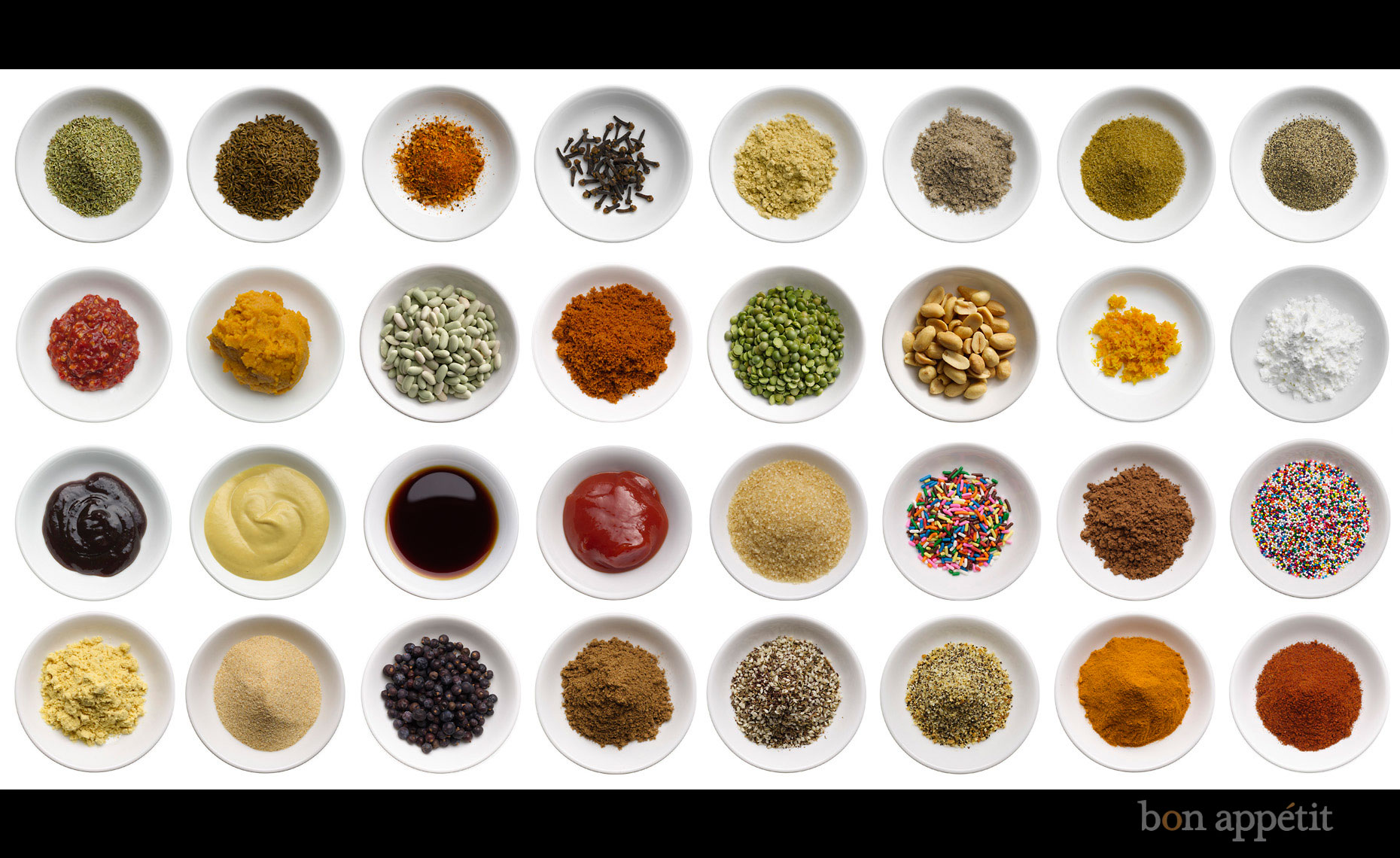Food Still Life | Spice Collection in Dipping Bowls