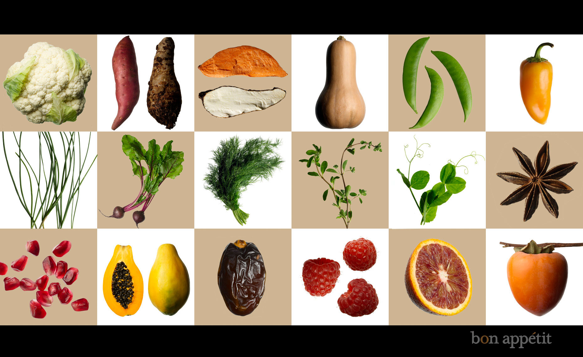 Food Still Life | Herbs-Veggies-Fruit-On-White