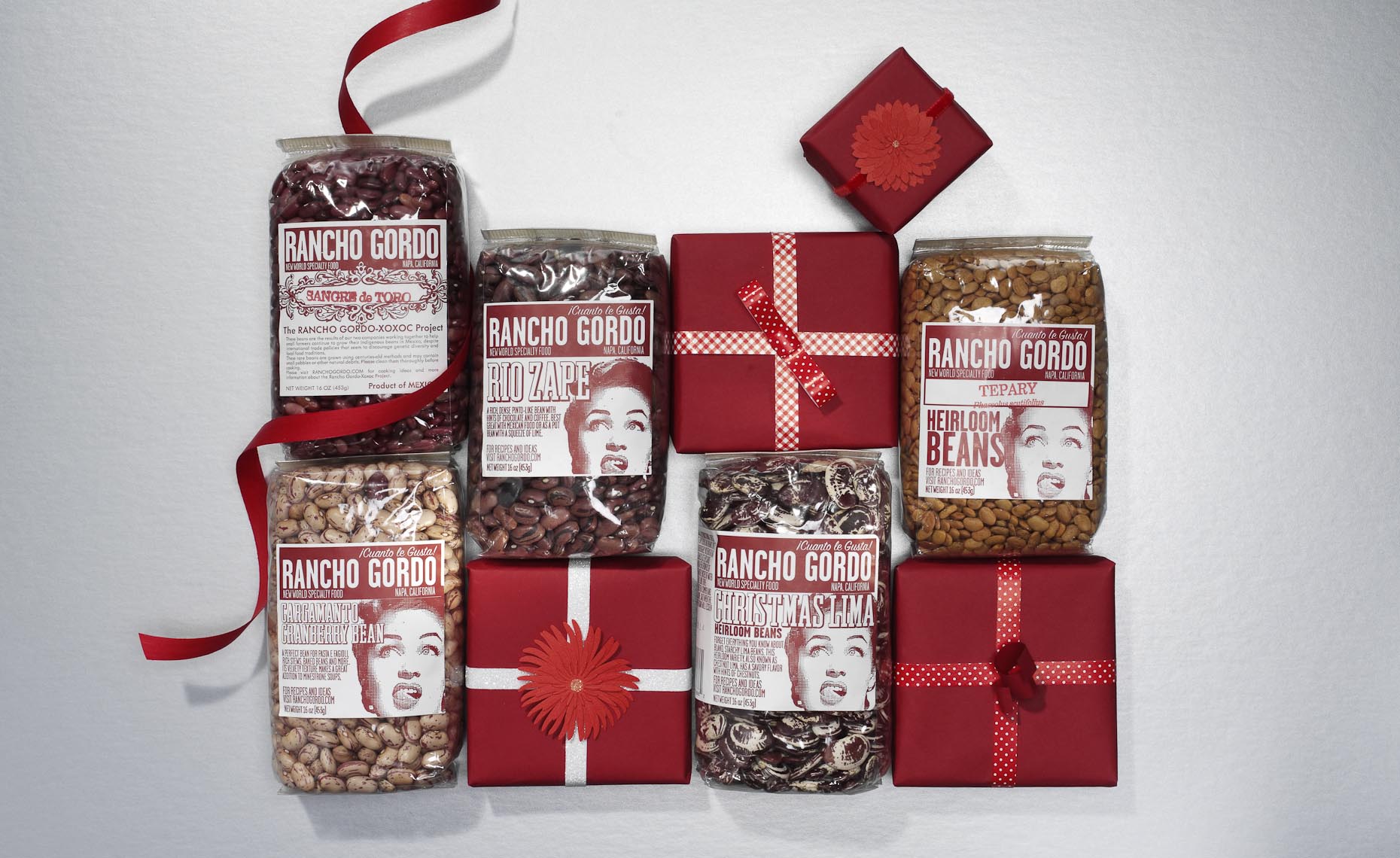 Product Still Life, Packaged Beans for the Holidays