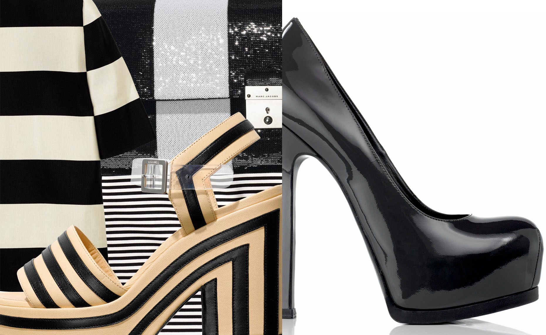 Accessories Still Life, Striped Plateau Pumps