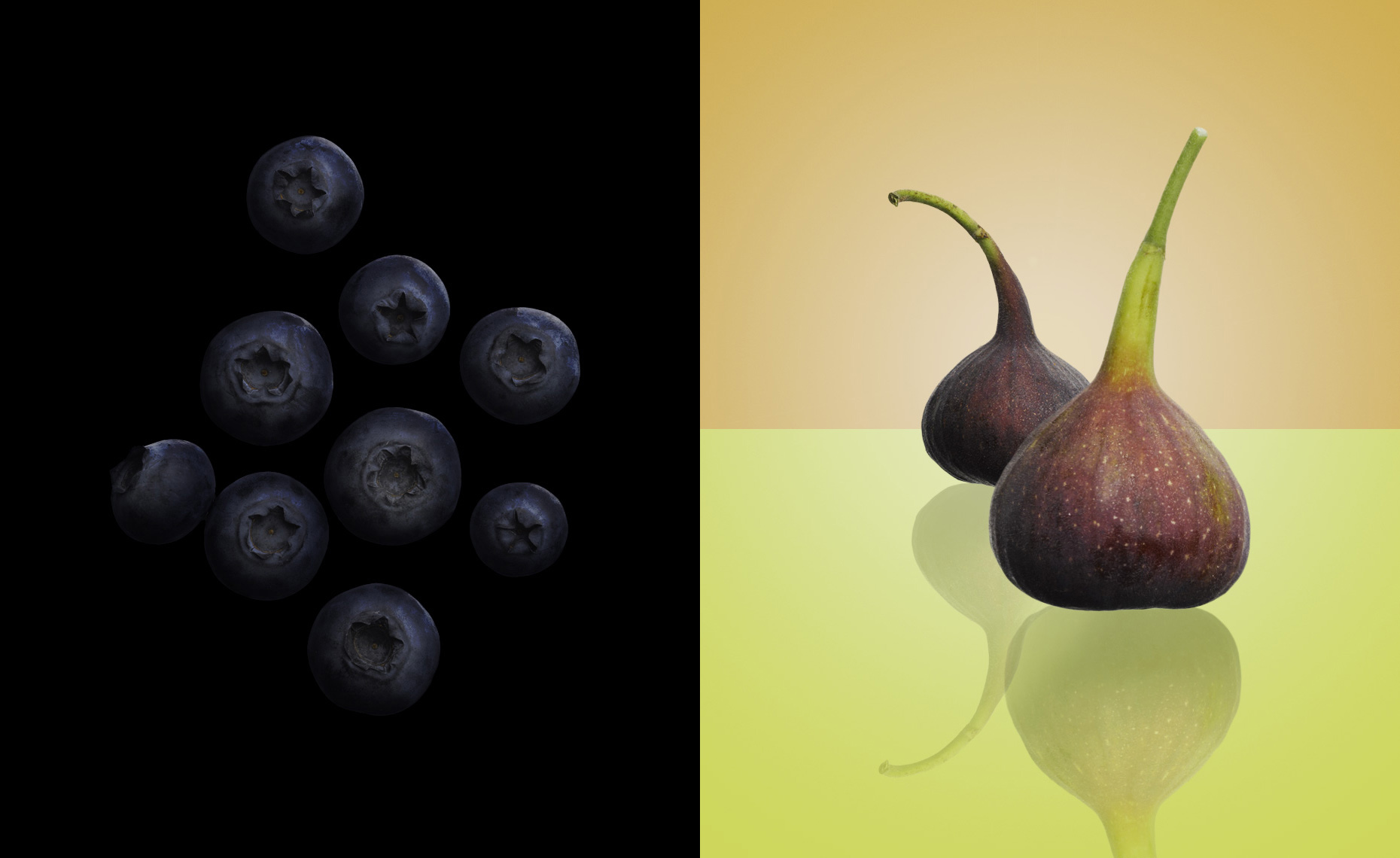 Food Still Life, Blueberries And Mission Figs