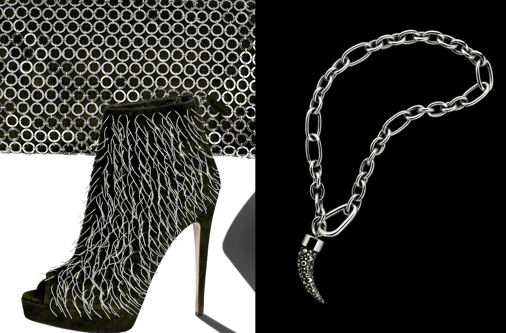 Accessories Still Life, Ankle Boot and Necklace
