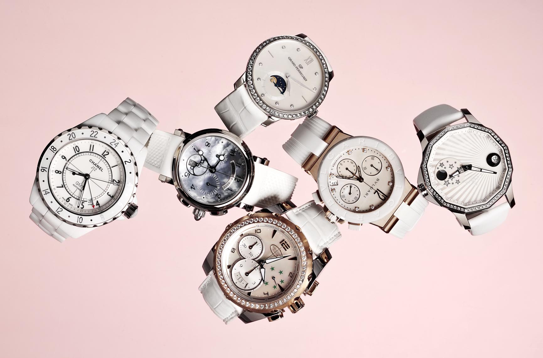 Watches Still Life, Designer Watches in White