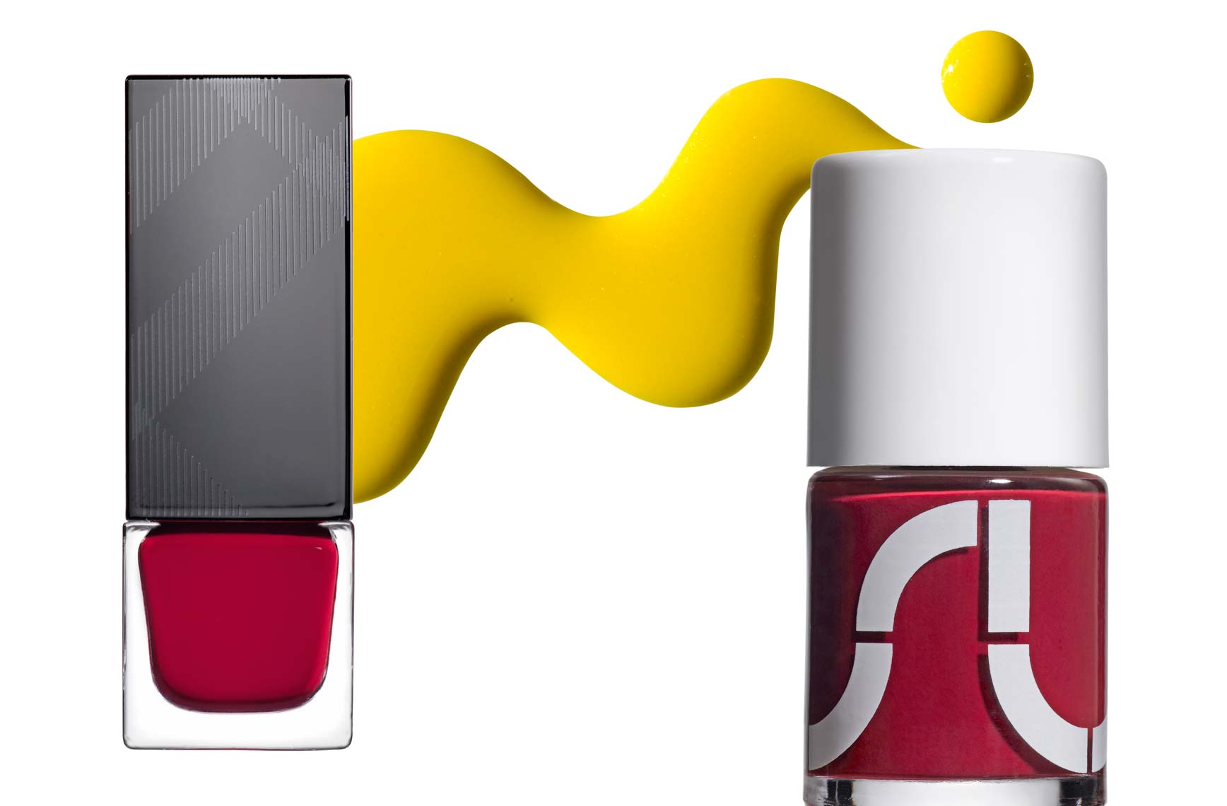 Cosmetics, Nailpolish Product Shot and Spill of Yellow Lacquer - Mike Lorrig