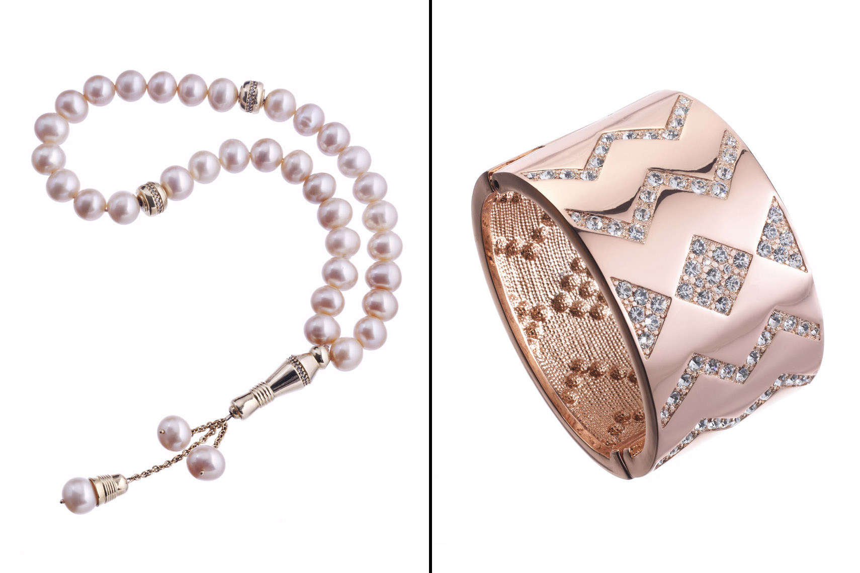 Jewelry Still Life, Pink Pearl Prayer Beads by Kimora Lee