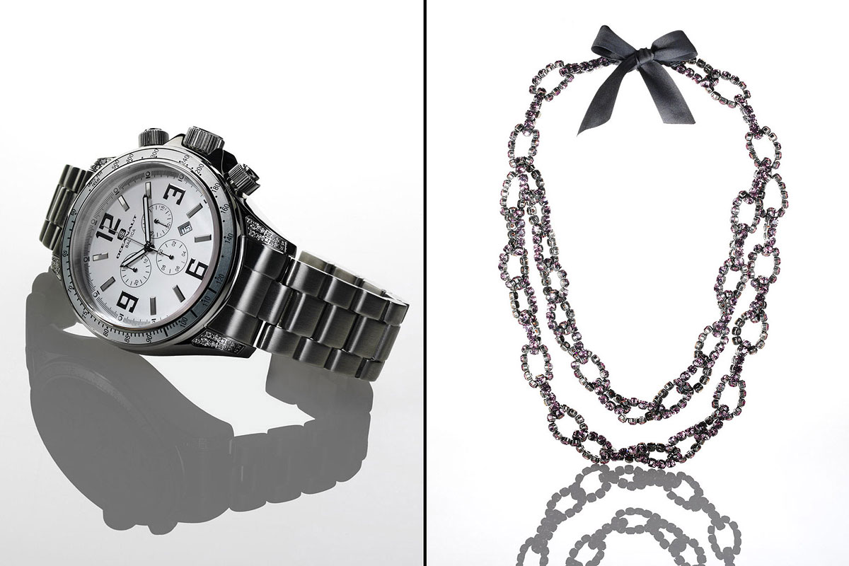 Jewelry Still Life, Watch and Necklace